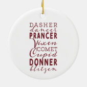 Santa's Reindeer roept kerstversiering uit Keramisch Ornament (Achterkant)
