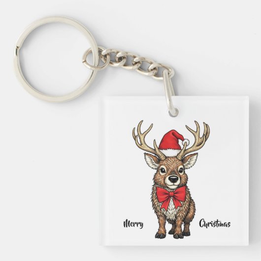 Santa's Reindeer Sleutelhanger (voorkant)