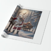 Santa's Reindeer Surprise - A Holiday Whimsy Cadeaupapier (Uitgerold)