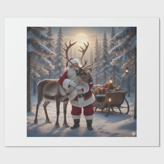 Santa's Reindeer Surprise - A Holiday Whimsy Cadeaupapier (Vlak)