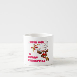 SANTA'S REINDEER WIST JE EEN MERRY CHRISTMAS ESPRESSO KOP