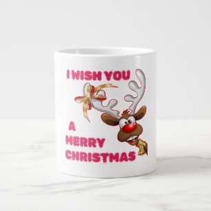 SANTA'S REINDEER WIST JE EEN MERRY CHRISTMAS GROTE KOFFIEKOP