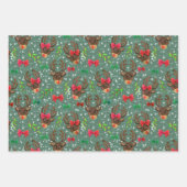 Santas Reindeers Inpakpapier Vel (Voorkant 3)