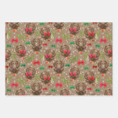 Santas Reindeers Inpakpapier Vel (Voorkant 2)