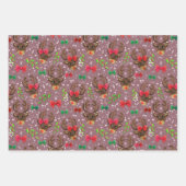 Santas Reindeers Inpakpapier Vel (Voorkant)