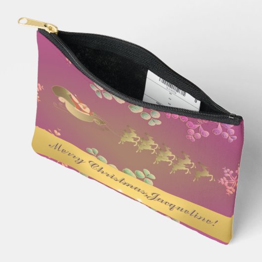 Santa's rendier Paarse gouden chiffon sjaal Etui (Open)