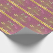 Santa's rendier Paarse inpakpapier (Hoek)