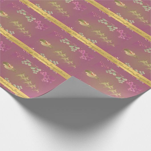 Santa's rendier Paarse inpakpapier (Hoek)