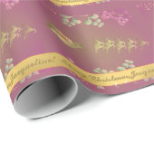 Santa's rendier Paarse inpakpapier (Rol Hoek)