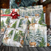 Santa's rendieren rusten in het bos cadeaupapier