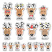 Santa's rendieren Sticker (Voorkant)