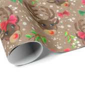 Santa's rendierster cadeaupapier (Rol Hoek)