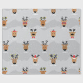 Santa's rendierster cadeaupapier (Vlak)