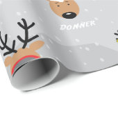 Santa's rendierster cadeaupapier (Rol Hoek)