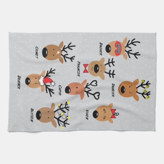 Santa's rendierster theedoek (Horizontaal)