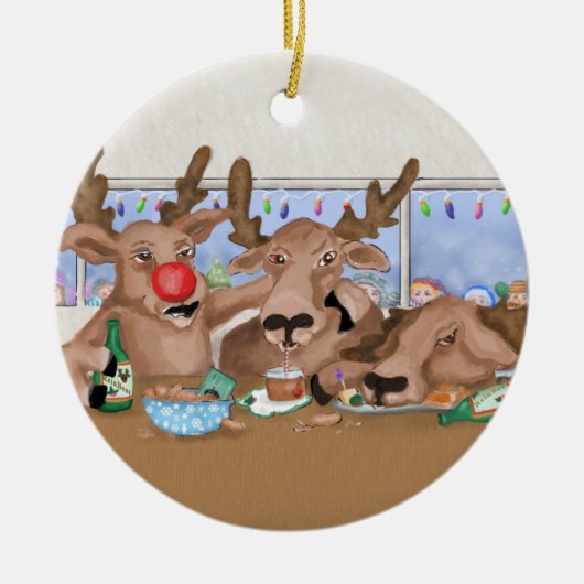 Santa's rennier die zich slecht ornament gedragen (Voorkant)