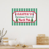 Santa's Retro Christmas Tree Lot Sign Art Poster (Keuken)