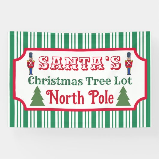Santa's Retro Christmas Tree Lot Sign Banner (Horizontaal)