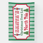Santa's Retro Christmas Tree Lot Sign Banner (Verticaal)