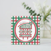 Santa's Retro Lichtkrant – Ho Ho Ho Prettig & Kers Kaart (Staand voorkant)