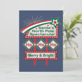 Santa's Retro Lichtkrant – Ho Ho Ho Prettig & Kers Kaart (Staand voorkant)