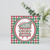 Santa's Retro Lichtkrant – Ho Ho Ho Prettig & Kers Kaart (Staand voorkant)