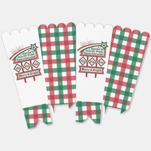 Santa's Retro Marquee - Ho Vrolijk & Helder Bedankdoosjes (Ongevouwen)