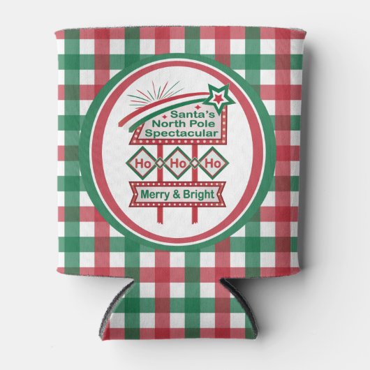 Santa's Retro Marquee - Ho Vrolijk & Helder Blikjeskoeler (Voorkant)