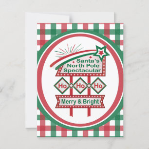 Santa's Retro Marquee - Ho Vrolijk & Helder Briefkaart