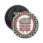 Santa's Retro Marquee - Ho Vrolijk & Helder Button Flesopener (Voorkant)