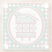 Santa's Retro Marquee - Ho Vrolijk & Helder Glazen Onderzetter (Achterkant)