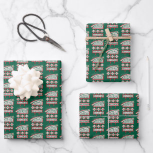 Santa's Retro Marquee - Ho Vrolijk & Helder Inpakpapier Vel