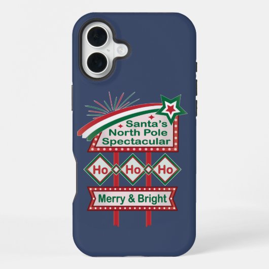 Santa's Retro Marquee - Ho Vrolijk & Helder iPhone Hoesje (Achterkant)