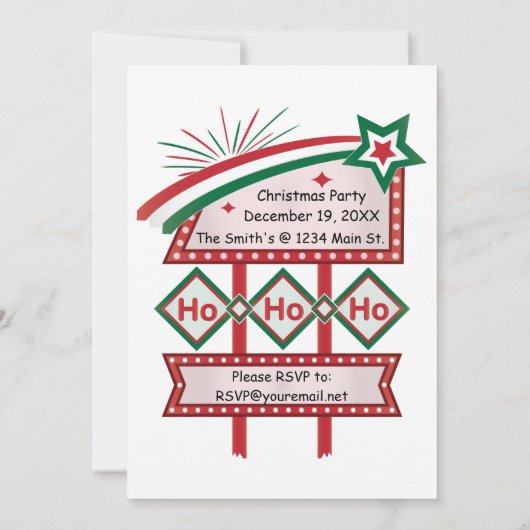 Santa's Retro Marquee - Ho Vrolijk & Helder Kaart (Achterkant)