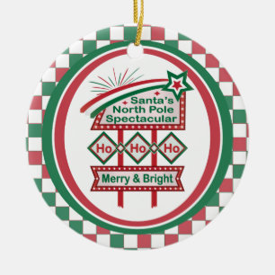 Santa's Retro Marquee - Ho Vrolijk & Helder Keramisch Ornament