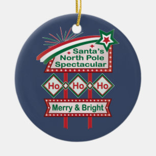 Santa's Retro Marquee - Ho Vrolijk & Helder Keramisch Ornament