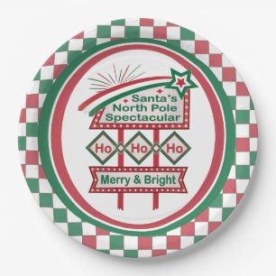 Santa's Retro Marquee - Ho Vrolijk & Helder Papieren Bordje