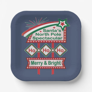 Santa's Retro Marquee - Ho Vrolijk & Helder Papieren Bordje