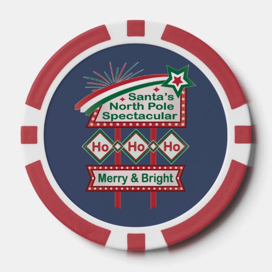 Santa's Retro Marquee - Ho Vrolijk & Helder Poker Chips (Voorkant)