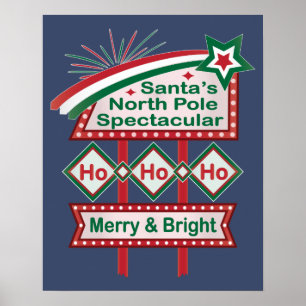 Santa's Retro Marquee - Ho Vrolijk & Helder Poster