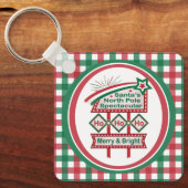 Santa's Retro Marquee - Ho Vrolijk & Helder Sleutelhanger (Voorkant)