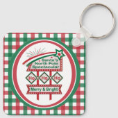 Santa's Retro Marquee - Ho Vrolijk & Helder Sleutelhanger (Achterkant)