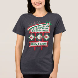 Santa's Retro Marquee - Ho Vrolijk & Helder Tri-Blend Shirt