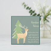 Santa's Retro Reindeer - Reindeer Advies Feestdagenkaart (Staand voorkant)
