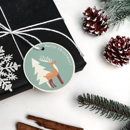 Santa's Retro Rendier Gift Labels