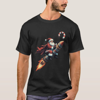 Santa's Rocket Ride: Candy Cane Kerstavontuur T-shirt