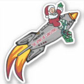 Santa's Rocket Ship Sticker (Voorkant)