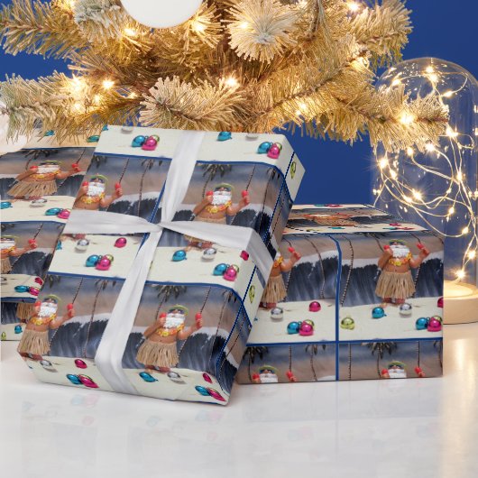 Santa's Rockin' Beach Party - Kerstfeest Cadeaupapier (Feestdagen)