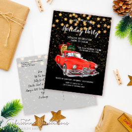 Santas Rode Auto Kerstfeest Uitnodiging