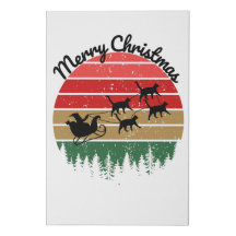 Santas Santas Sleigh door katten getrokken